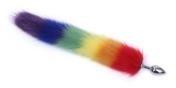 image118 Plug Anal con Cola Drag Arcoíris Sin Caja