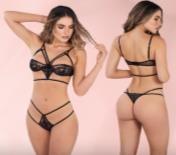 Conjunto Lencería Camelia Lerot Negro ML