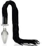 Plug Anal de Vidrio con Látigo Flagelo Negro